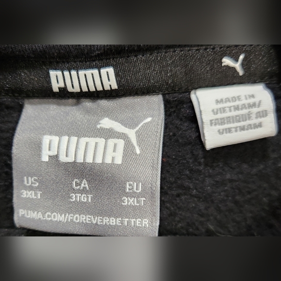 Puma black & white Rebel stripe sleeves hoodie pullover men's size 3XLT - Picture 11 of 11